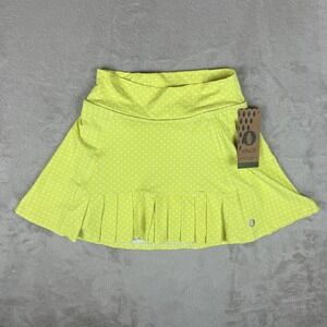 Dona Jo Lemon Skirt Skort Women Size S Yellow White Polka Dot Ruffle SKI702 NEW